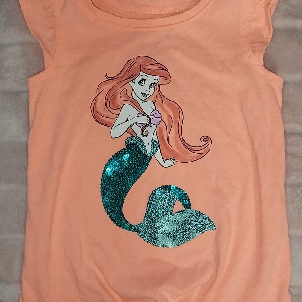 Disney Peach Tank Top with Ariel Sequin Tail